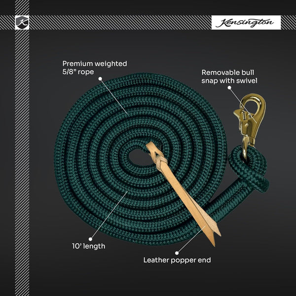 Kensington Training Lead Size: 10' Color: Brown w/Gold -A10-1262