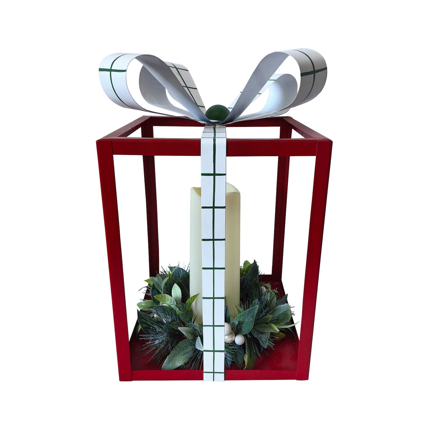 St. Nicholas Square  Large Red LED Lantern Christm