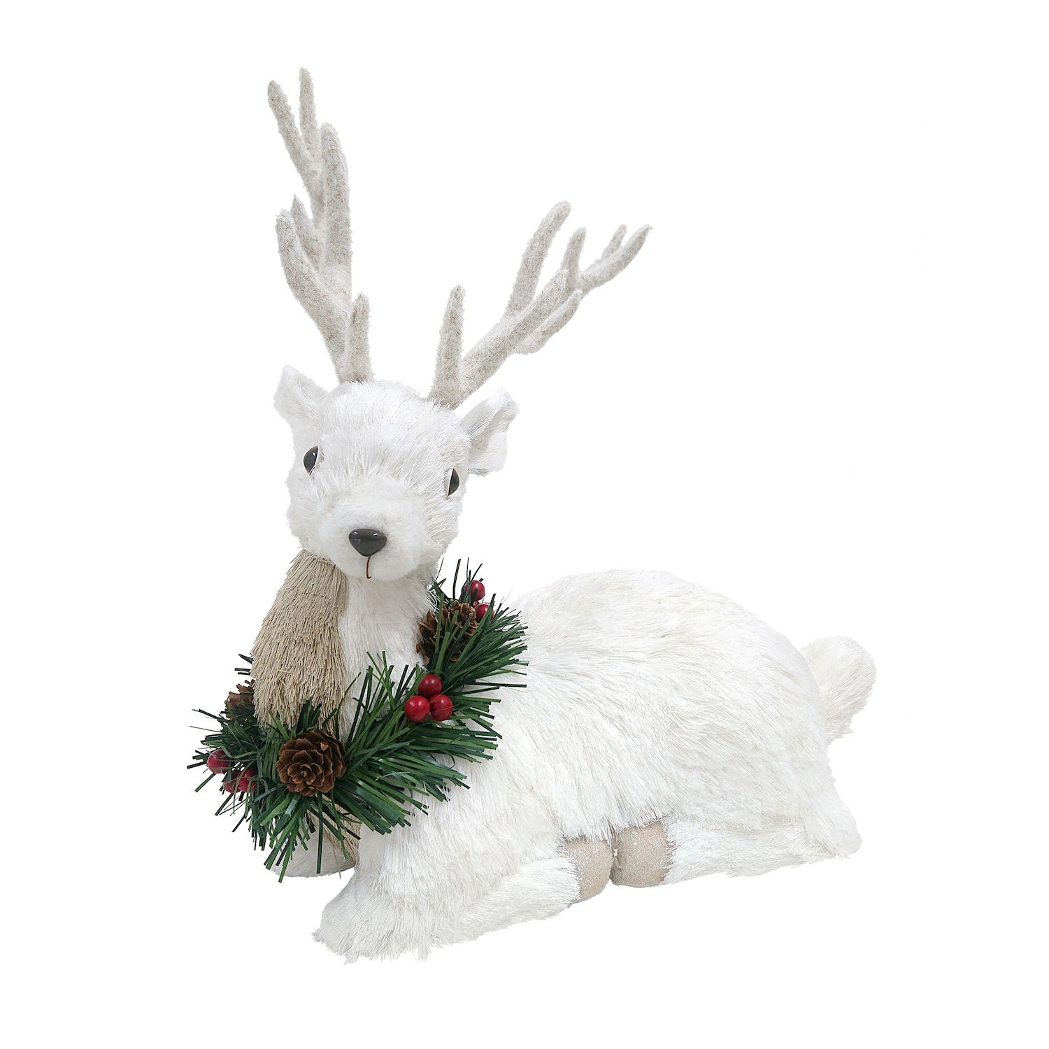 St. Nicholas Square  Sitting White Deer Floor Deco