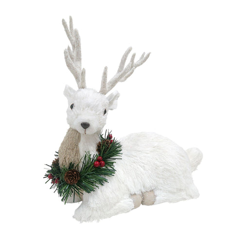 St. Nicholas Square  Sitting White Deer Floor Deco