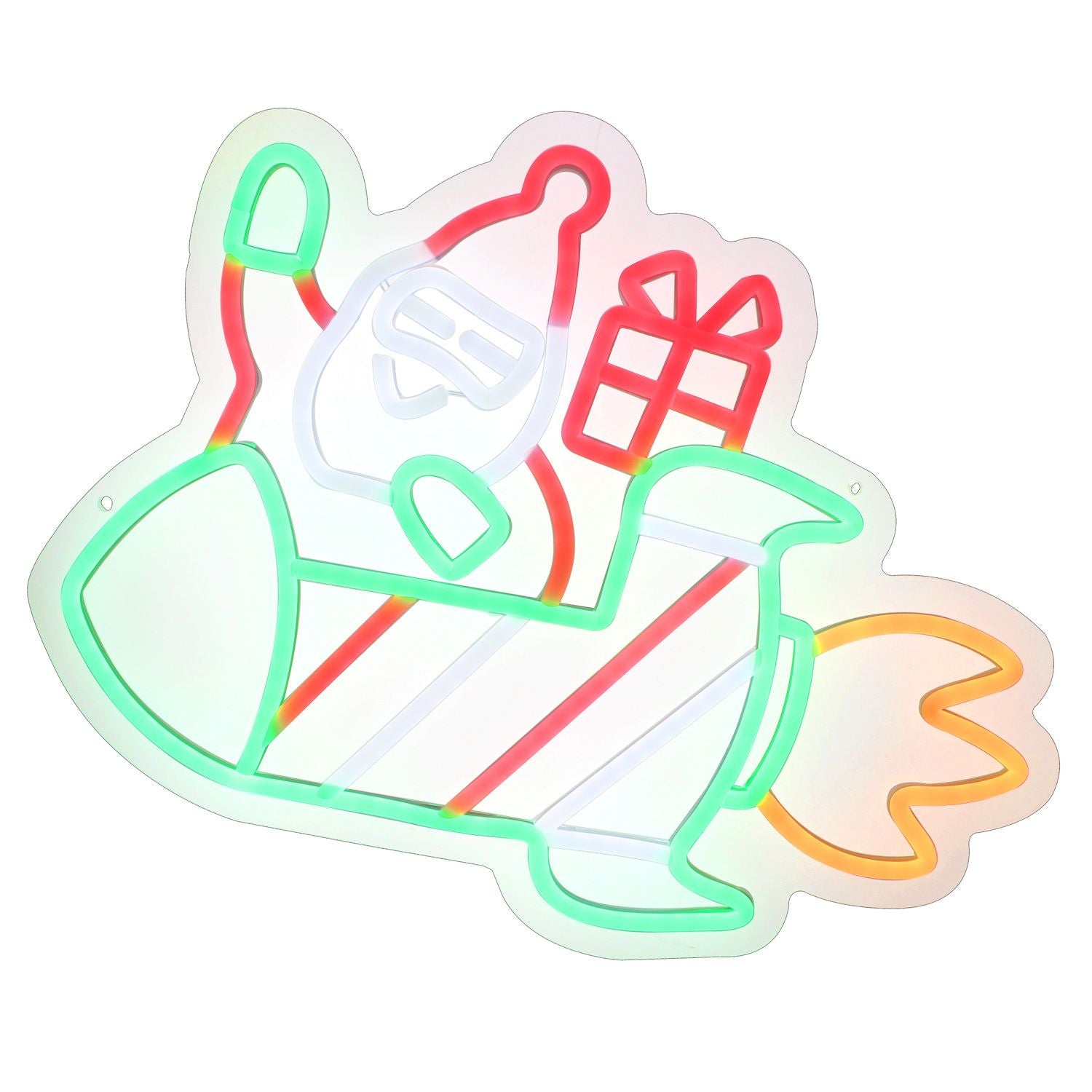 St. Nicholas Square  Neon LED Santa Claus in Rocke