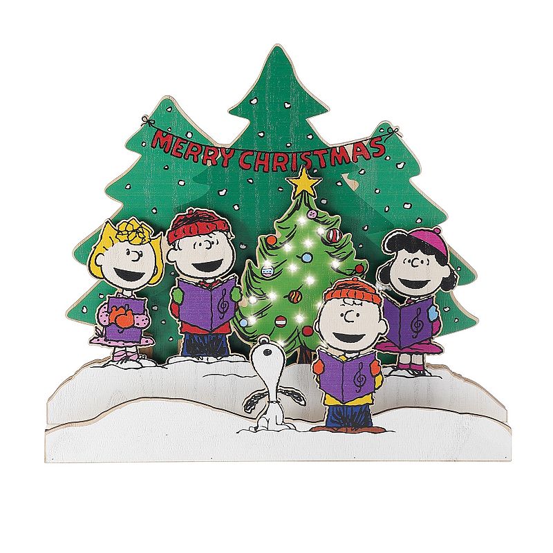 Peanuts Light-Up Christmas Scene Table Decor, Colo