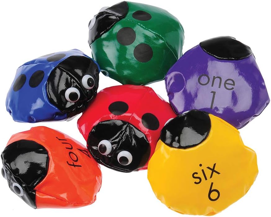 Cre8tive Minds Number Bean Bags for Kids, Playroom & Classroom Supplies, Create Fun Bean Bag Toss Math Games, Set of 6 Beanbags, Active Play, Multicolor - Toddler Toys for All Ages - L10 - 170