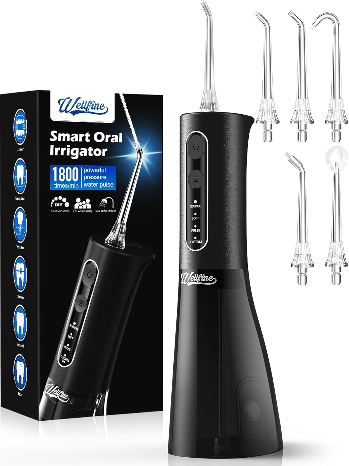 Water Dental Flosser Teeth Pick: WELLFINE Portable