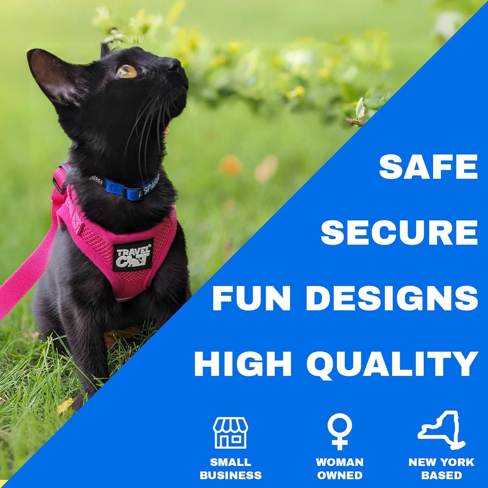 Travel Cat Harness and Leash Set - Adjustable Fit Mesh Cat Harness and Reflective Strap - Comfort Walking Vest for Kitten for Outdoor Walking, Hiking (Small) - L9 - 1641