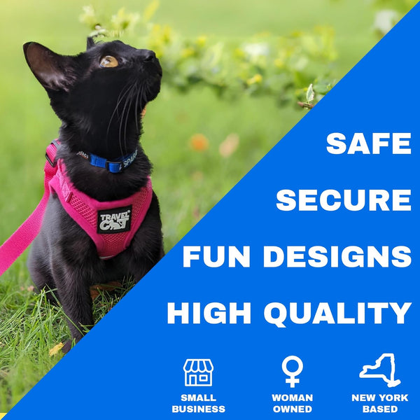 Travel Cat Harness and Leash Set - Adjustable Fit Mesh Cat Harness and Reflective Strap - Comfort Walking Vest for Kitten for Outdoor Walking, Hiking (Small) - L9 - 1641