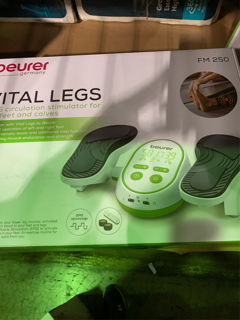 Beurer Vital Legs EMS Booster for Circulation on Feet & Calves, Reduces Swelling & Cramps, FM250 - J6-0235