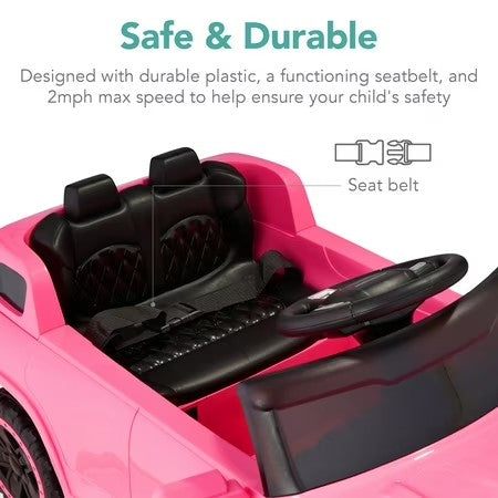 Best Choice Products 6V Kids Ride On Car Truck w/ Parent Control, 3 Speeds, LED Headlights, MP3 Player, Horn - Pink - H5 - 1636
