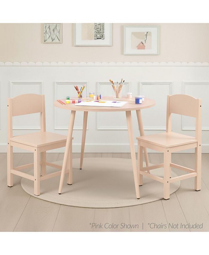 Best Choice Products Round Mid-Century Modern 35.5in Dining Table, Dinette for Home or Kitchen w/Wood Finish Steel Legs - Tan/Beige - E9 - 1055