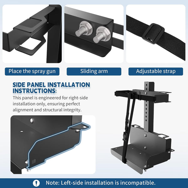 Adjustable Backpack Sprayer Rack Holder for Trailers,176 lb Capacity, Universal Fit for Trailers,Open or Enclosed, Landscape Equipment Storage, Black Powder Coated 1948