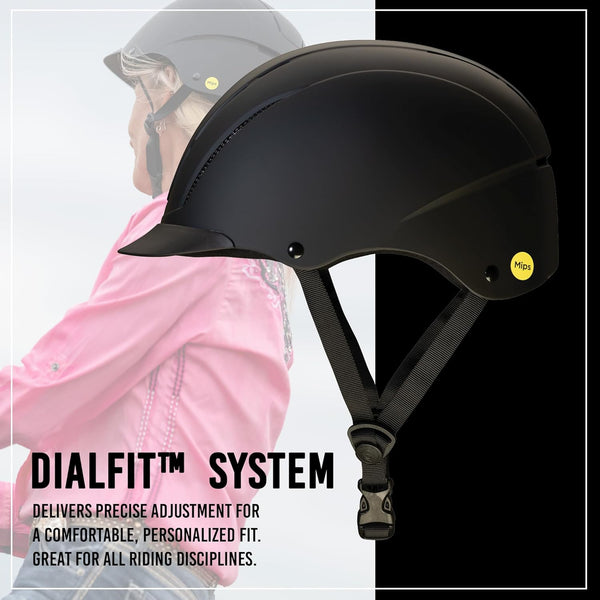 Troxel Spirit with MIPS Technology Full Coverage Horse Riding Helmet, Horseback Riding Gear for Equestrians, Extra Small/Youth (6-1/4-6-1/2), Black Duratec - c13 - 1539