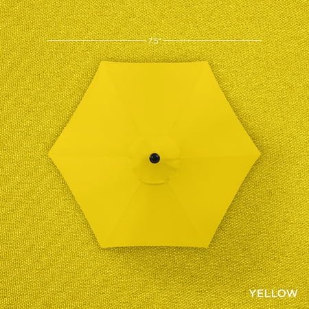 Best Choice Products 7.5ft Heavy-Duty Outdoor Market Patio Umbrella w/ Push Button Tilt, Easy Crank - Yellow -F3-1973
