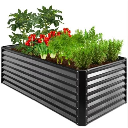 Best Choice Products 6x3x2ft Outdoor Metal Raised Garden Bed, Planter Box for Vegetables, Flowers, Herbs - Gray -H4-0002