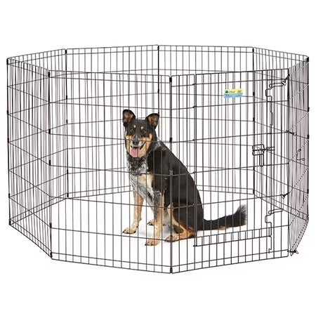 MidWest Homes for Pets Exercise Pen for Pets with Full Max Lock Door, 36-Inch, Black - D4 - 523
