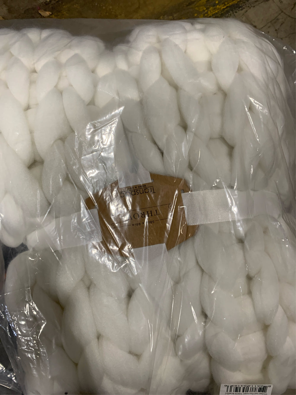 Transpac Polyester Creme Everyday Chunky Knitted Ivory Throw Blanket -A1-1067 -A1-1068 -J2-1377