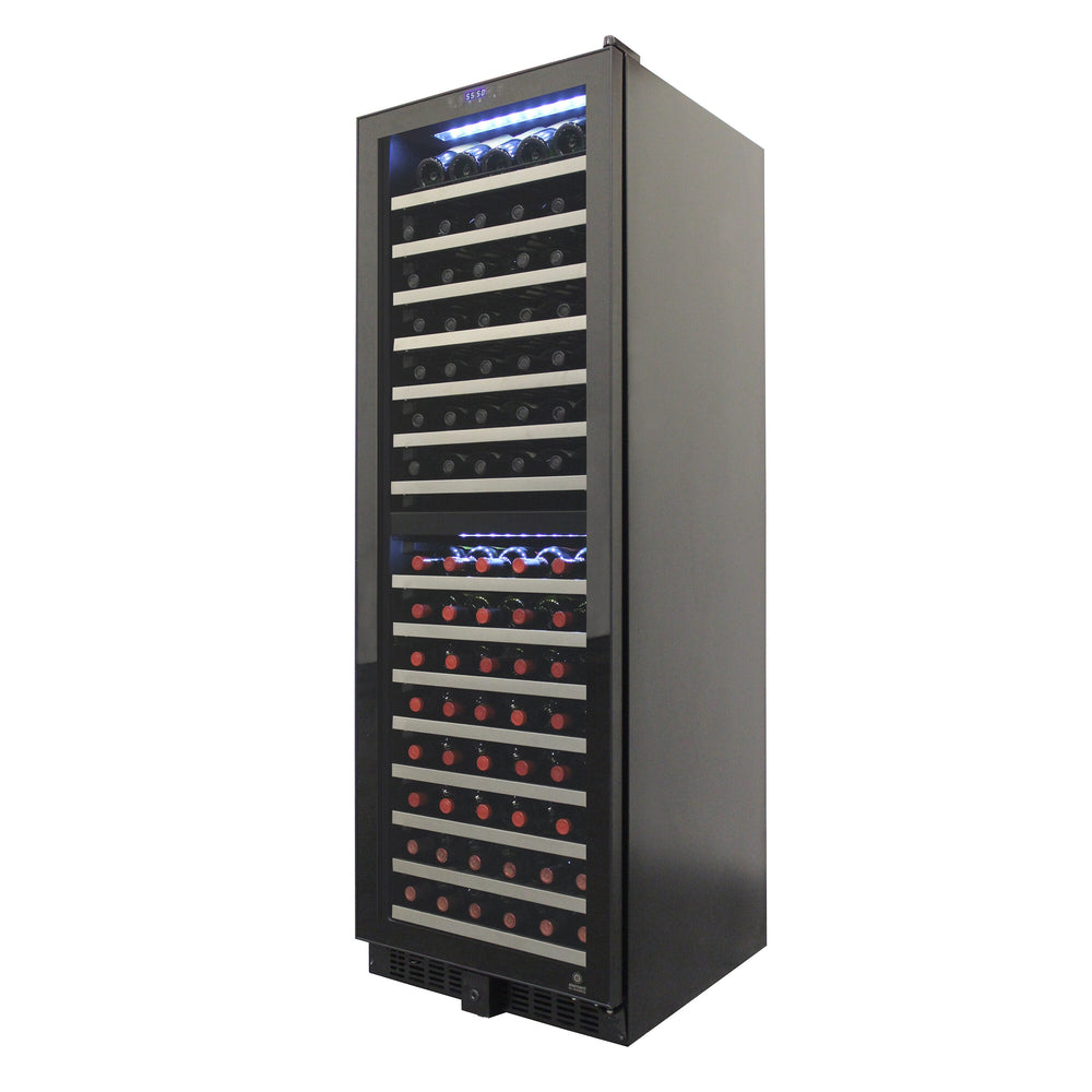 Vinotemp 23.5-in W 155-Bottles Black Dual Zone Cooling Built-In /freestanding Indoor Wine Cooler