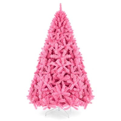 Best Choice Products 7.5ft Artificial Christmas Full Tree Festive Holiday Decoration w/ 1,749 Branch Tips, Stand - Pink - B6 - 473