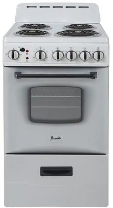 Avanti ERU200P0W 19 1/2 Electric Stove W/ 4 Burners - White, 220v - L165