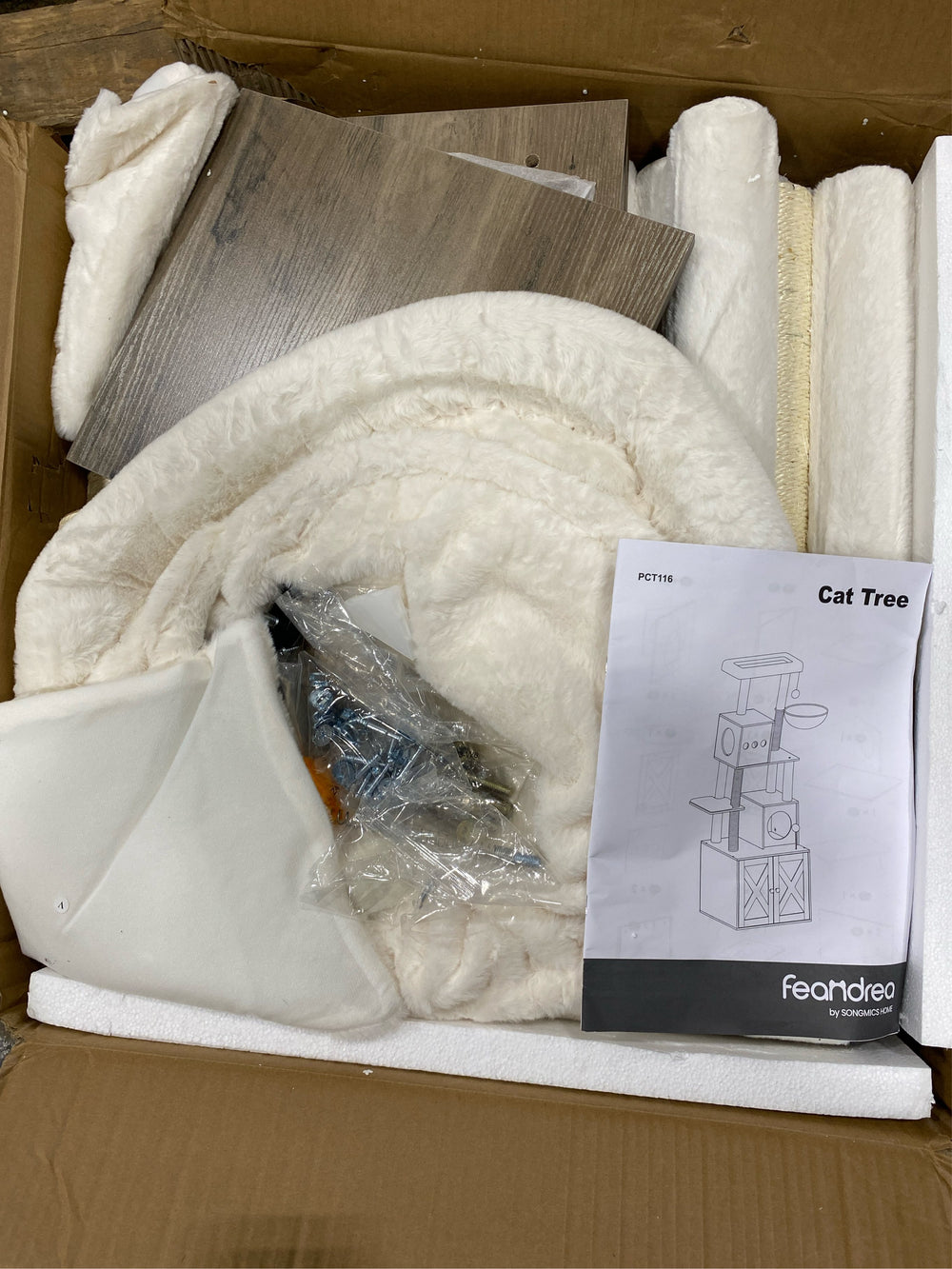 Feandrea Cat Tree with Litter Box Enclosure, 59-Inch Modern Cat Tower, 2-in-1 Condo with Scratching Posts, Washable Removable Cushion - M7 - 1652