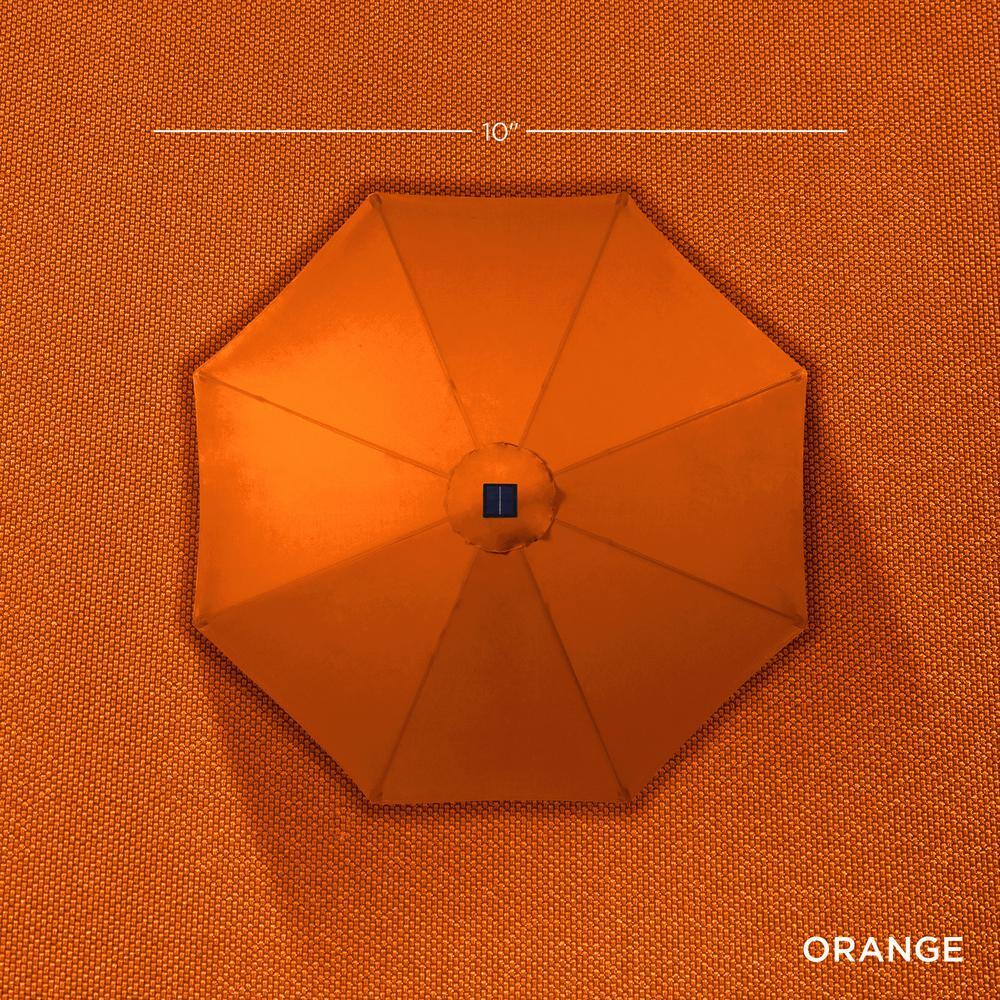 10 ft. Market Solar LED Lighted Tilt Patio Umbrella with UV-Resistant Fabric in Orange -G8-0108