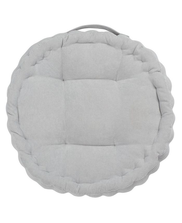 Safavieh Alaris Round 18" x 18" Floor Pillow - Silver - 18" x 18" Decorative Pillow -E5-1840
