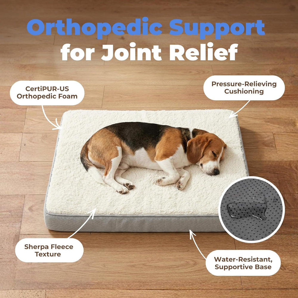 Best Pet Supplies Orthopedic Dog Bed with Memory Foam, Washable Dog Crate Mat for Small, Medium & Large Dogs, Thick Mattress for Crates, Kennels or Floor, Waterproof Pet Bed - Gray, 41 x 29 x 4 - C11 - 1269
