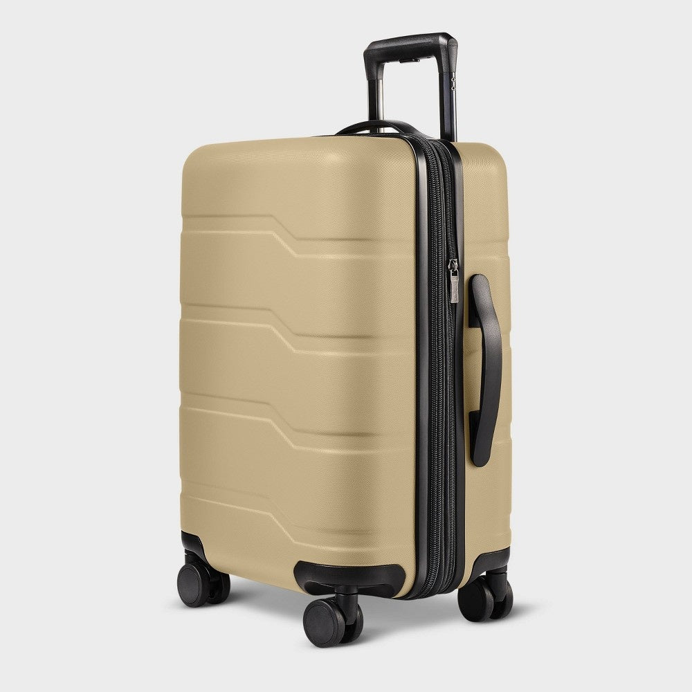 Hardside Carry on Spinner Suitcase Beige - Open Story : Water-Resistant Luggage 1690