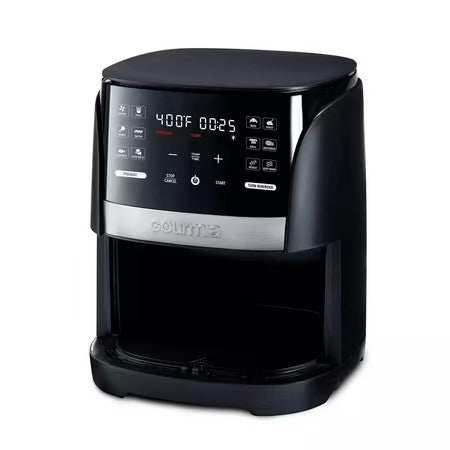 Gourmia 6-Qt Digital Window Air Fryer with 12 Presets & Guided Cooking Black - B6 - 496