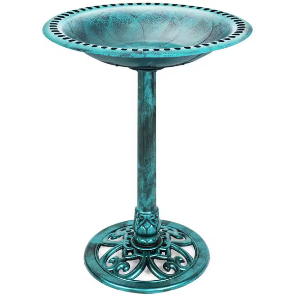 Best Choice Products Pedestal Green Birdbath 1741