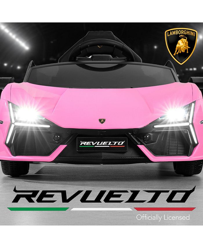 Best Choice Products Kids 12V Ride-On Car Officially Licensed Lamborghini Revuelto w/ Remote, LED Lights - Pink -D5-0341