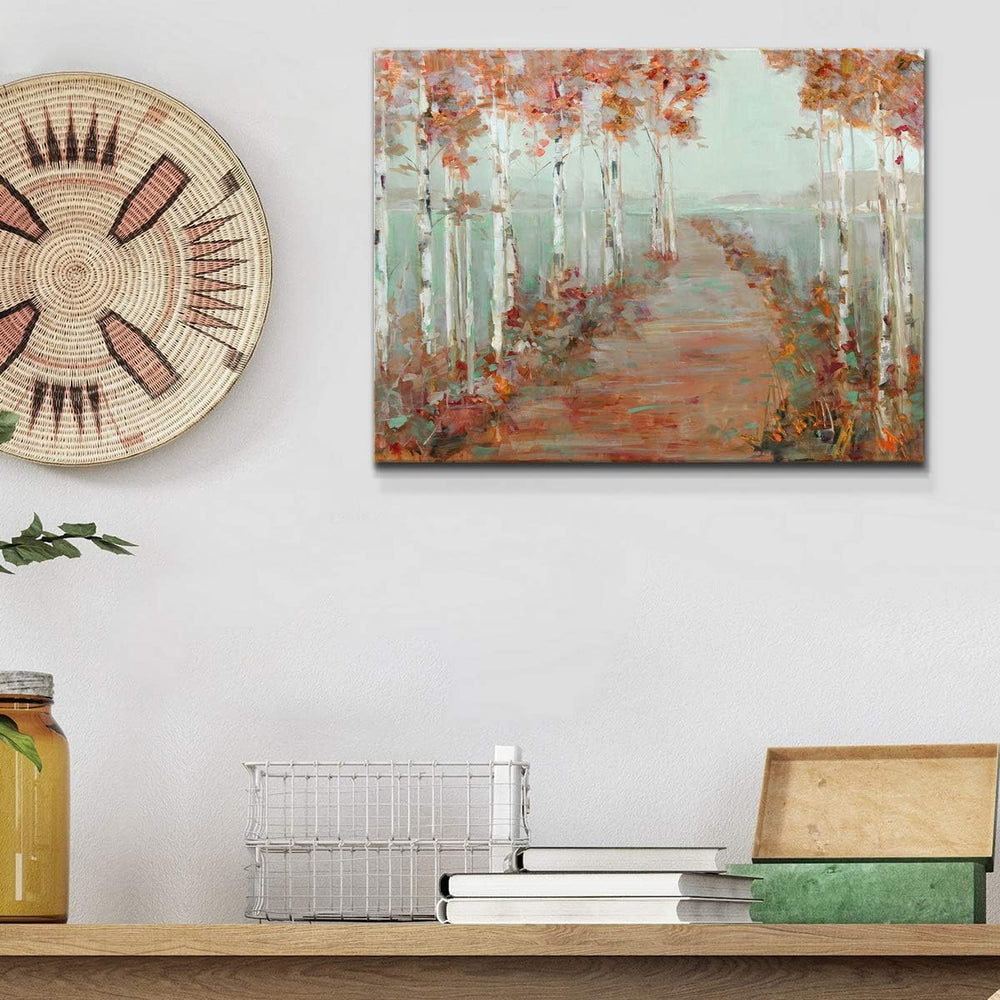Renditions Gallery Birch Trees Wall Art, Autumnal Tree Artwork, Beautiful Nature Scene, Premium Gallery Wrapped Canvas D cor, Ready to Hang, 18 in H x 27 in W, Made in America Print