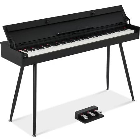 Best Choice Product Modern 88 Key Fully Weighted Desk Style Digital Piano w/ Metal Legs, 3 Sustain Pedal - Black - E6 - 1017