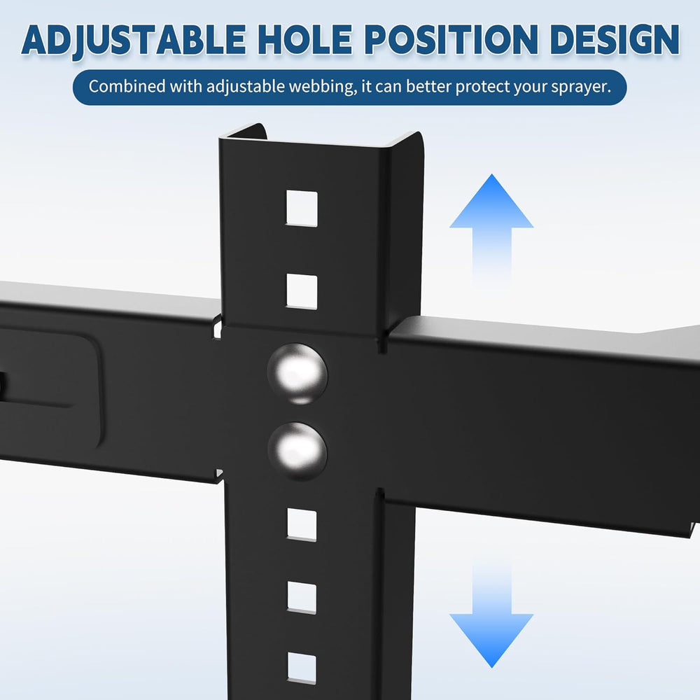Adjustable Backpack Sprayer Rack Holder for Trailers,176 lb Capacity, Universal Fit for Trailers,Open or Enclosed, Landscape Equipment Storage, Black Powder Coated 1948
