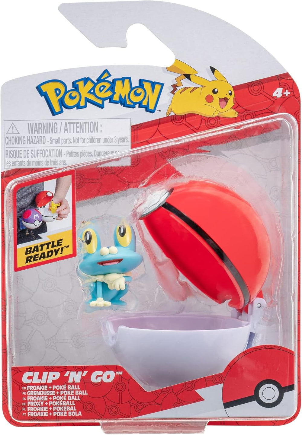Pok mon PKW3133 - Clip'n'Go Pok  Balls - Froxy & Pok ball, Official Pok ball with 5 cm Figure Red Ball 1292