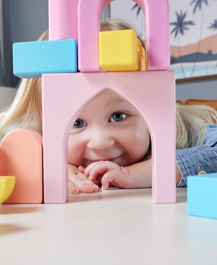 Fisher Price Toddler Toy Castle Block Set, 28 Wood Pieces - Multi - No Size 1304