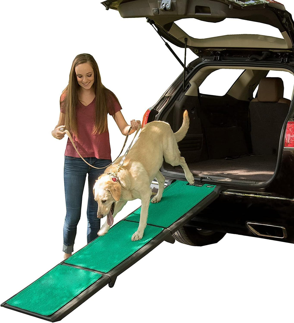 Pet Gear supertraX Ramps for Dogs and Cats, Maximum Traction Surface, Portable/Easy-Fold (No Tools Required), Built in Handle for Travel, 5 Models, 42-71 Inches Long, Supports 150-200lbs - A2 - 407