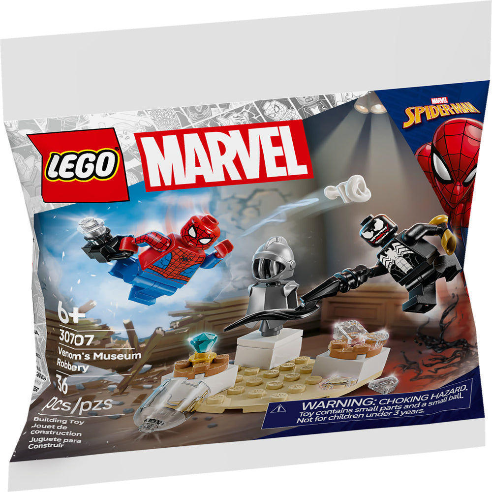 LEGO Marvel Venom's Museum Robbery - Super Hero Building Set for Kids - Includes Spider-Man and Venom Minifigures - 30707 -E4-0764 -C6-1159