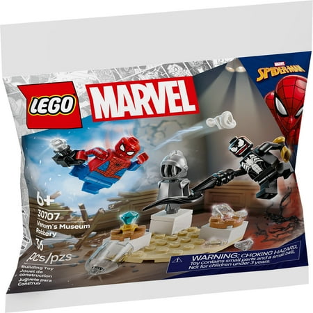 LEGO Marvel Venom's Museum Robbery - Super Hero Building Set for Kids - Includes Spider-Man and Venom Minifigures - 30707 -K5 - 1507