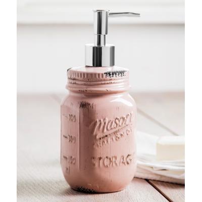 Home Essentials and Beyond Soap Dispensers - Blush 8" H Mason Jar Lotion Pump -L4-1502