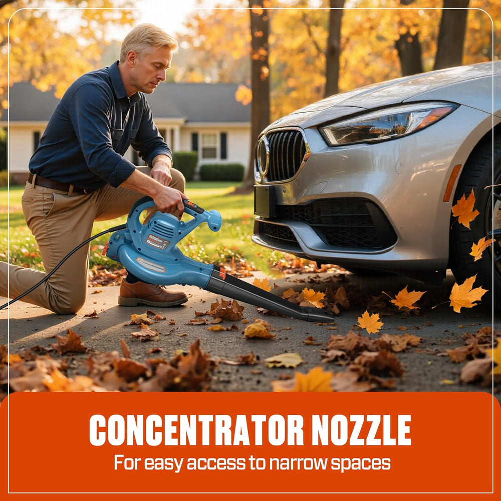 SENIX 12 AMP Leaf Blower, 3-in-1 Handheld Electric Leaf Blower, Vacuum, and Mulcher, 420 CFM, 179 MPH Airflow,Corded Blowers with Reusable Collection Bag (BLVE12-M) 1497