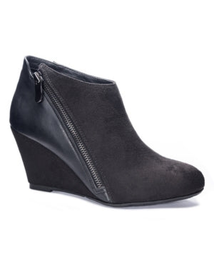 Cl by Laundry Womens Black Comfort Viola Round Toe Wedge Zip-up Dress Shootie 6 - All -B1-0433