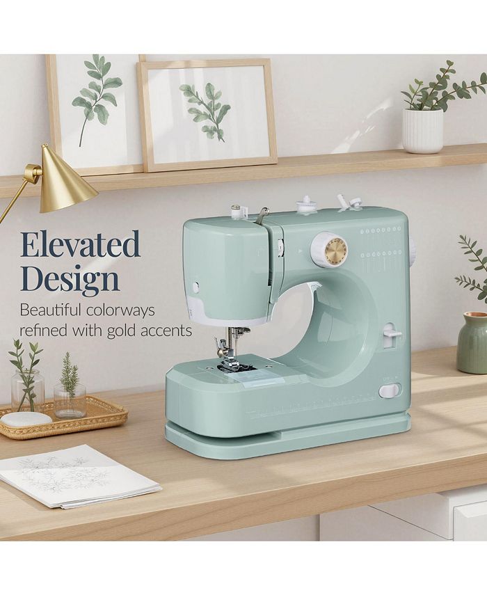 Best Choice Products 55-Piece Sewing Machine Kit for Beginners, w/ 16 Stitch Patterns, Double Stitching - Brown - F10 - 1063
