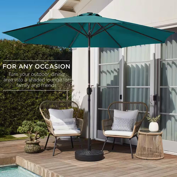Cerulean 10 ft. Steel Market Patio Umbrella with Crank and Tilt - B5 - 505