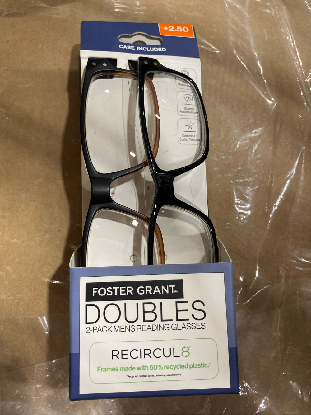 Foster Grant 2 Pack men's reading glasses +2.50 - F12 - 297