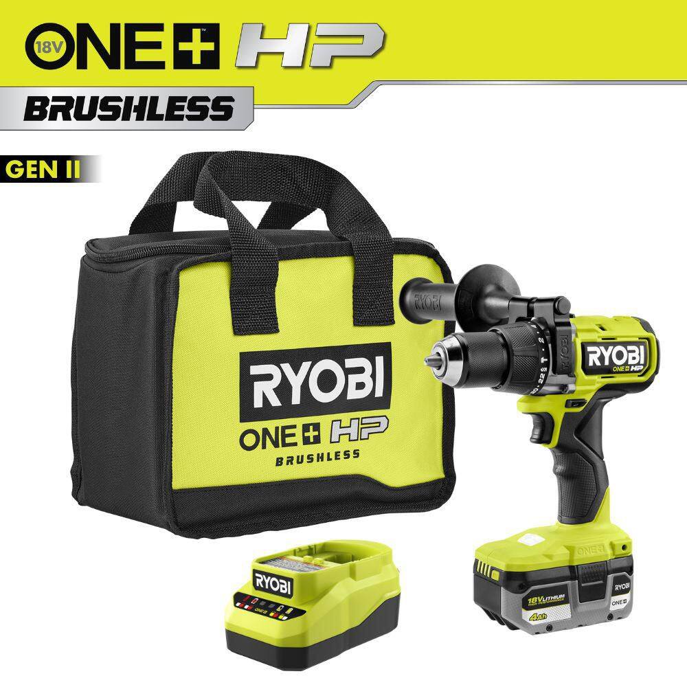 ONE+ HP 18V Brushless Cordless 1/2 in. Hammer Drill Kit 4.0 Ah HIGH PERFORMANCE Battery, Charger, and Bag 1670