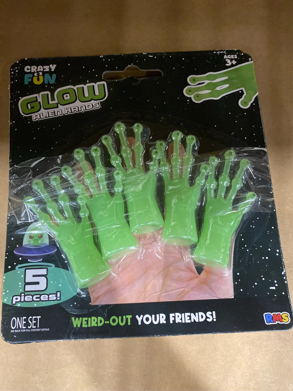 (Lot of 2) Glow in the dark alien hand finger puppets - G11 - 1898