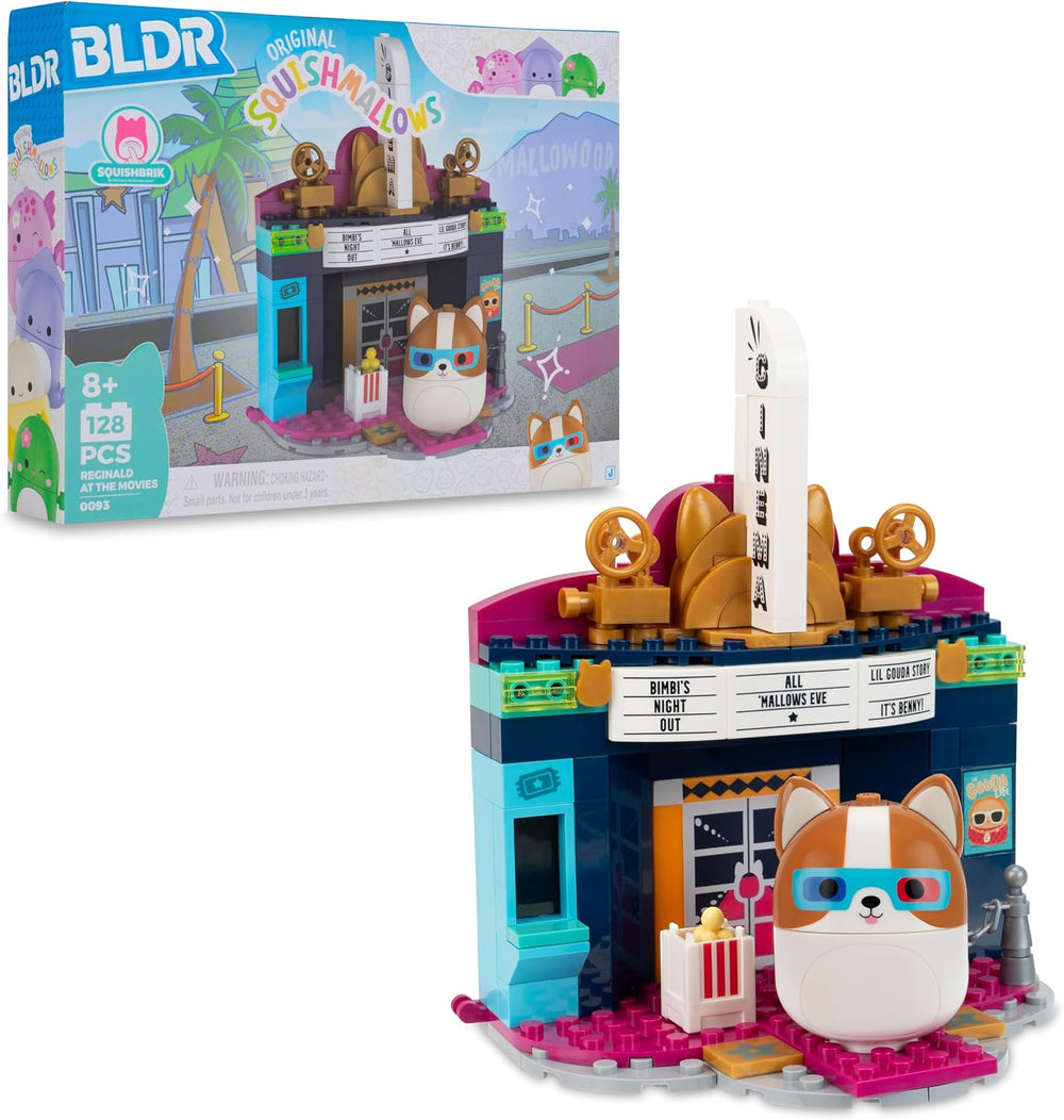 BLDR Squishmallows Reginald at The Movies Building Set - Reginald The Corgi Buildable Figure - Squishmallows Fans 8+, 0093 -B14-1350