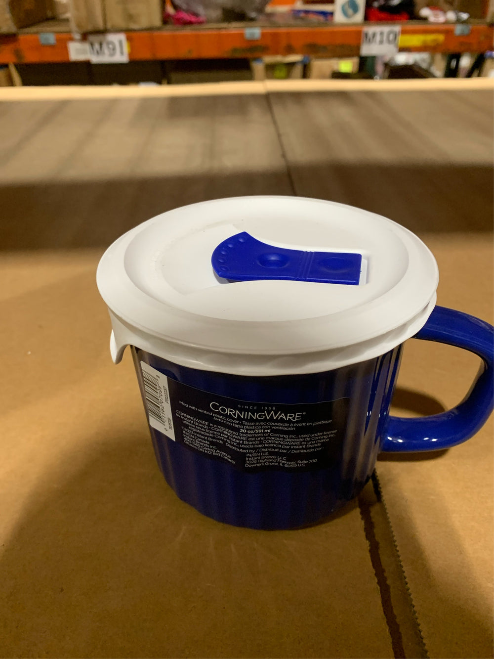 French White 20-Oz Blueberry Mug with Lid -F10-0145