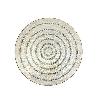 Mother of Pearl Plate Handmade Mosaic Wall Decor Beige - Olivia & May -B4-1057