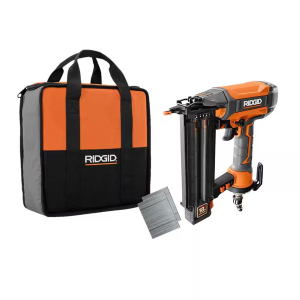 Pneumatic 18-Gauge 2-1/8 in. Brad Nailer with CLEAN DRIVE Technology, Tool Bag, and Sample Nails 1846